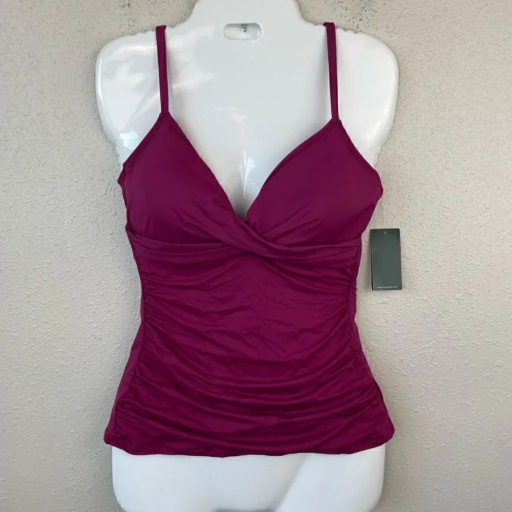NWT Lauren Ralph Lauren Tankini Swim Top Sizes 6,10,or 14